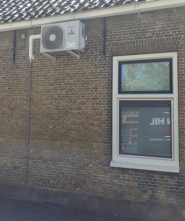 Buiten unit, gevelmontage